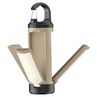 Lanterne de camping LED portable à 3 feuilles, corps en ABS rechargeable, lampe torche 6 modes avec lumière suspendue pour le camping en plein air
