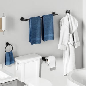 <span class=keywords><strong>Set</strong></span> di Accessori per <span class=keywords><strong>Bagno</strong></span> in Acciaio Inox 304 <span class=keywords><strong>Nero</strong></span> Opaco, <span class=keywords><strong>Set</strong></span> Moderno <span class=keywords><strong>da</strong></span> 40cm per Hotel e Appartamenti - Product Image 2