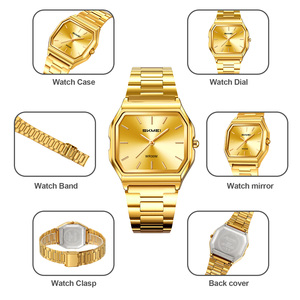 Reloj cronógrafo cuadrado para hombre, reloj de pulsera de lujo de acero inoxidable, reloj de cuarzo resistente al agua 30M - Product Image 2