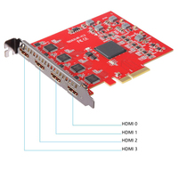 Tarjeta de Captura de Video TBS6314R 4K con 4 Entradas HDCP 1.4, Interfaz PCIe, 1080p60, para Cámara, Juegos, Grabación TS, Transmisión en Vivo, Compatible con Intel I7