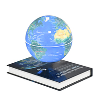 Globo Terráqueo Magnético Flotante con Base en Forma de Libro de 140 mm, Globo Terráqueo Levitante para Educación Geográfica, Decoración para el Hogar y la Oficina, Regalos