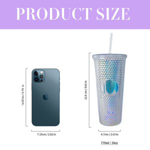 ขวดน้ำพลาสติก IDEA GIFT ขนาด 24 ออนซ์ สกรีนโลโก้ได้ ผิวสัมผัสแบบมีปุ่ม พร้อมฝาและหลอดดูด มีหลายสีให้เลือก แก้วน้ำพกพาสำหรับเดินทาง - Product Image 3