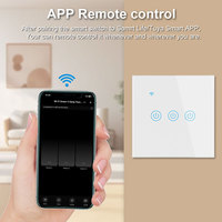 Interruttore a Muro EU 220V a 2 Vie con Pannello in Vetro Touch Screen, Interruttore Intelligente Wi-Fi per Illuminazione