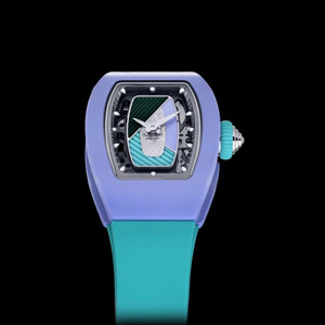 Reloj de pulsera mecánico automático de alta calidad con caja de cerámica de color estilo charm de diseñador y esfera grabada. - Product Image 4