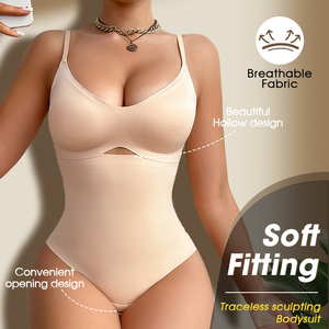 Body Shaper Sem Costura para Mulheres com Controle Médio, Botões de Pressão, Abertura na Parte de Cima e Levantamento de Bumbum e Seios - Product Image 2