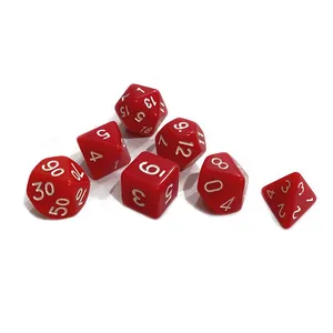 Stock Red Dice Polyhedron Acrylic Dnd Board Game Dice Set