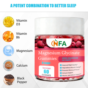 Gummies de glycinate de magnésium OEM en gros de haute qualité pour une meilleure qualité de sommeil et la prévention des crampes musculaires - Product Image 3