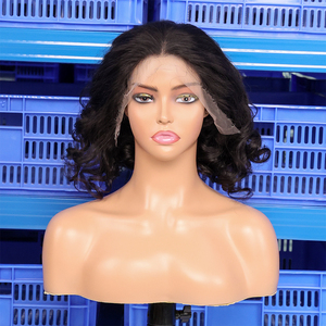 FUMI Mông Cổ tóc con người nửa tóc giả với những tiếng nổ đầy đủ máy làm ngắn Bob tăng xoăn Brazil sóng nước tóc giả cho phụ nữ da đen - Product Image 3