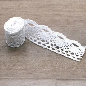 4.5cm White Lace Trims for Sewing-Cotton Lace Ribbon by The roll-Craft Lace for Junk Journals Dream Catcher
