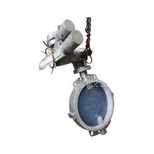 Válvulas Yihong DN100 de acero inoxidable, tipo mariposa, con revestimiento de PTFE, resistentes a la corrosión para medios químicos. - Product Image 1