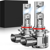 Phare LED à branchement direct 9012 HIR2 9000LM 1200% 6500K Froid IP68 Étanche, Ensemble de feux arrière de voiture, Lot de 2