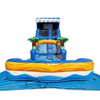 Tobogán acuático Blue Wave de 18' con piscina extraíble