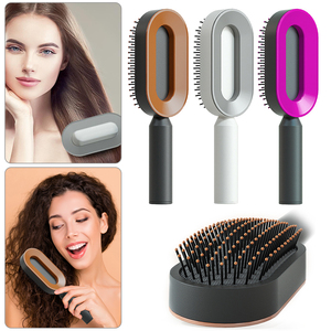 Cepillo de masaje para el cuero cabelludo al por mayor de fábrica, peine de masaje de plástico con airbag, cepillo de pelo autolimpiante para mujer - Product Image 3