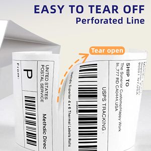 4" x 6" Thermal Labels, 1000 Labels Fanfold, Strong Adhesive, Clear Print, Compatible with Most Direct Thermal <b>Printers</b> - Product Image 5