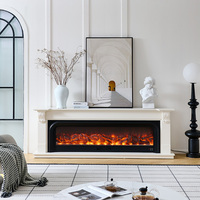 Cheminée électrique artistique de luxe, flamme multicolore, WiFi, Bluetooth, protection contre la surchauffe, pour la décoration de villas, d'hôtels et d'appartements