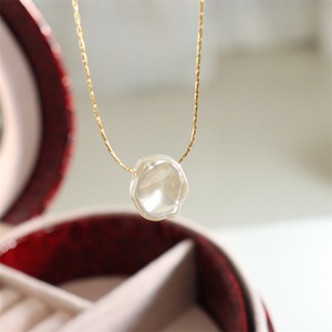ที่นิยม INS เครื่องประดับสแตนเลสสร้อยคอจี้มุกชุบทองไม่สม่ำเสมอ - Product Image 4
