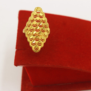 แหวนทองคำเปลวแบบเปิดปรับขนาดได้ ลายดอกไม้ สไตล์ยุโรป สำหรับผู้หญิง สีทองติดทนนาน ชุบทองคำขาว แหวนทอง Ese Sand Gold - Product Image 6