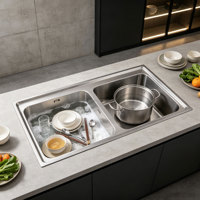 Évier de cuisine à cuve unique avec égouttoir, évier de cuisine moderne, évier de cuisine commercial 100x50cm, évier de cuisine en acier inoxydable