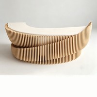 Q011 Bureau d'accueil en bois massif sur mesure pour hall d'hôtel, immeuble de bureaux, école, hôpital, supermarché - Écologique et durable