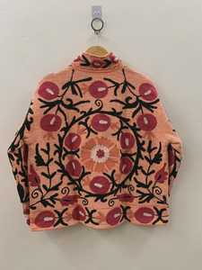Chaqueta corta de algodón bordada estilo bohemio Peach TNT Suzani, abrigo de primavera, regalo para ella - Product Image 5