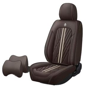 Housse de siège de voiture en cuir PU, ensemble de 9 pièces, style tendance toutes saisons, ensemble complet, multicolore, ajustement universel - Product Image 3