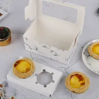 Boîte à biscuits personnalisée pour pâtisserie, boîte à dessert de qualité alimentaire avec couvercle rabattable, carton ivoire, pelliculage mat, boîte à biscuits carrée avec fenêtre