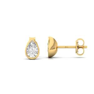 Boucles d'oreilles solitaires tendance Blaze en or 10K plaqué, avec diamant de laboratoire CVD taille poire de 0,355 ct, design élégant et étincelant, cadeau de bijoux - Product Image 1