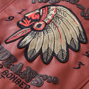 Jaket kulit India untuk pria, jaket kulit PU <span class=keywords><strong>Pilot</strong></span> udara dengan kerah lapel untuk musim dingin 2024 - Product Image 5