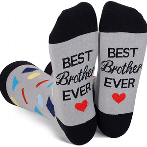 WZ-647 Spring Casual English Letter <strong>SOCKS</strong> Sports Mid-Calf Cotton <strong>Socks</strong> for Husband Son Daughter Friend-Best Gift - Product Image 1