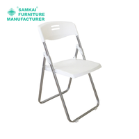 Chaises pliantes en plastique blanches empilables SK-ZDY-C005 pour l'usage commercial extérieur de noce