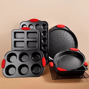 Juego <span class=keywords><strong>de</strong></span> Moldes para Hornear <span class=keywords><strong>de</strong></span> Acero al Carbono <span class=keywords><strong>de</strong></span> Grado Alimenticio, con Agarres <span class=keywords><strong>de</strong></span> Silicona Resistentes al Calor, Antiadherentes, para Hornear en Casa - Product Image 3