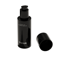 En stock – Flacon de lotion noir en PETG à paroi épaisse 30-120 ml – Distributeur haut de gamme pour soins de la peau avec tête de pompe UV/imprimée pour toner PET