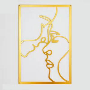 Elegant Wholesale Custom Wall Hanging Female Figure Line Art Metal Wall Ornament For Adding Artistic Flair To Wall Decorations - Product Image 2