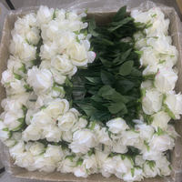 Meistverkaufte Künstliche Rosen-Blumen mit 7 Blütenköpfen Weiße Rosen Künstliche Blumen Künstliche Seidenblumen im Großhandel