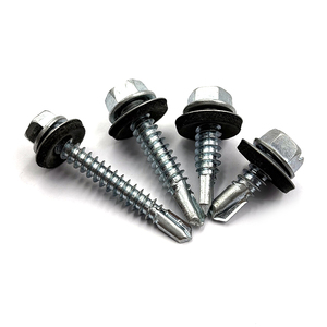 Zinc Plated Carbon Steel Self Drilling Hex Head Screw with Fine Thread EPDM Bonded <b>Rubber</b> <b>Washer</b> - Product Image 1