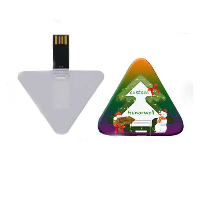 Pen drive personalizado em forma de triângulo, cartões de crédito comerciais, 4GB, 8GB, 16GB, unidades flash USB, brindes promocionais, 32GB, 64GB, memória