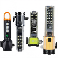 LED-Sicherheitshammer-Taschenlampe ABS Hochleistungs-Notfallwerkzeug für Autos Rotes Warnlicht Multifunktionale Outdoor-LED-Taschenlampe
