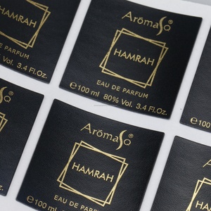 <b>Waterproof</b> Leather PU <b>Stickers</b>, with Gold Stamping and Embossing for Wine Bottles-Custom Shapes & Sizes - Product Image 3