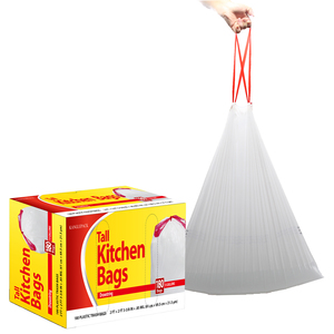 Sacs poubelles en plastique blanc jetables personnalisés avec cordon de serrage sur rouleau, vente chaude des fabricants CFC - Product Image 5