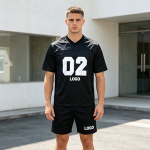 sports jersey Men's T-Shirt <b>Sets</b>,Sporty V-Neck 100% Polyester mesh Breathable <b>Knitted</b> Summer Wear with Number Print <b>sets</b> for men - Product Image 2