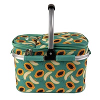 Isolierte Faltbare Polyester-Picknick-Kühltasche für Draußen mit Aluminiumgriff und Kühlfach für 2 Personen
