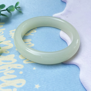 Vente en gros Afghan vert et blanc jade plat bande bracelet femmes jade bracelet bracelets - Product Image 6
