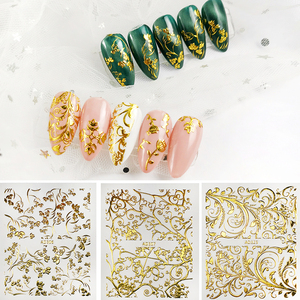 Five & Ten GMPC/Sedex/ISO/EUDR Supply 3D Métallique Couleur Nail Art Autocollant Petite Taille 52*63mm DIY En Plastique Gloden Nail Decal - Product Image 3