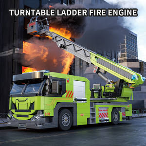 66036-38 Modèle <span class=keywords><strong>de</strong></span> <span class=keywords><strong>camion</strong></span> <span class=keywords><strong>de</strong></span> pompiers avec échelle aérienne, blocs <span class=keywords><strong>de</strong></span> construction éducatifs en plastique à assembler, 40 pièces, pour enfants, transfrontalier - Product Image 4