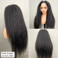 Perruques sans colle en cheveux humains 13x6 HD Kinky Straight M Lagos Hairline, densité 250%, perruque frontale en dentelle 13x4, vente en gros