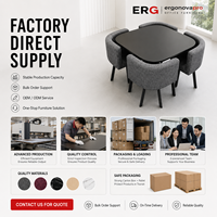Ensemble de table à manger 4 places gain de place avec chaises rembourrées – Mobilier compact personnalisé pour café, réception et réunions