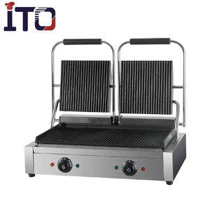 <span class=keywords><strong>Prix</strong></span> usine en <span class=keywords><strong>fonte</strong></span> plaque antiadhésive fabricant de panini électrique à deux têtes machine à panini - Product Image 3