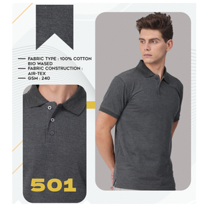 T-shirt polyvalent en tissu 100% coton bio-lavé pour homme, 240 GSM, tissu doux, confortable et durable, adapté à un usage quotidien décontracté - Product Image 2