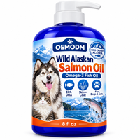 Minyak Salmon Alaska Liar untuk Anjing & Kucing Omega-3 EPA DHA Cair untuk Kesehatan Kulit & Bulu Pemasok Label Pribadi OEM ODM