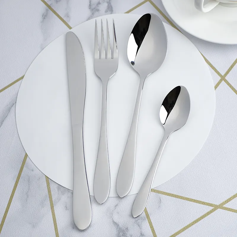 mirror finishing stainless steel cutlery set food grade safe and dishwasher safe knife fork spoon set